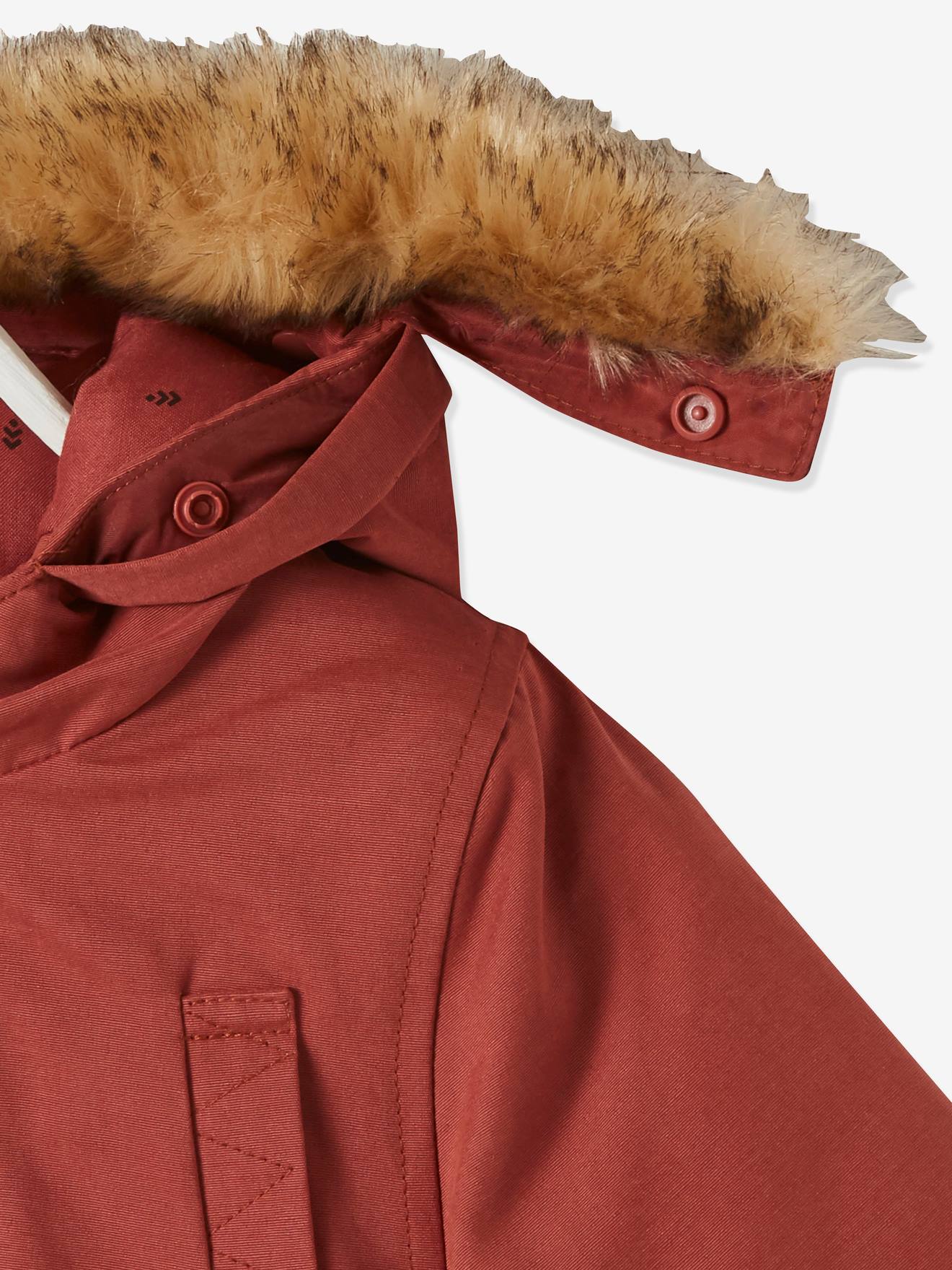 Parka à capuche bébé garçon terracotta