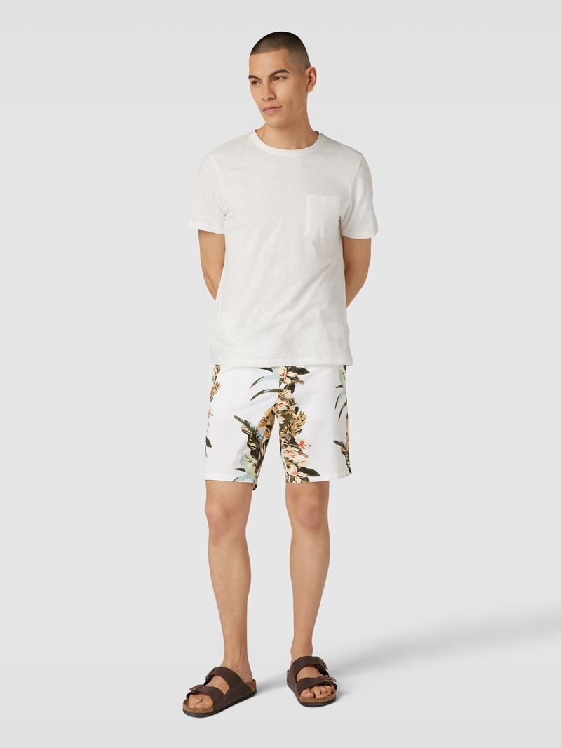 Shorts mit elastischem Bund Modell 'Taber' in weiß