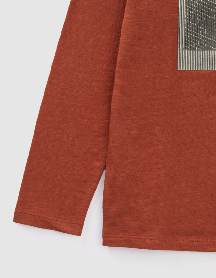 T-shirt rouge visuel lenticulaire skateur gomme garçon