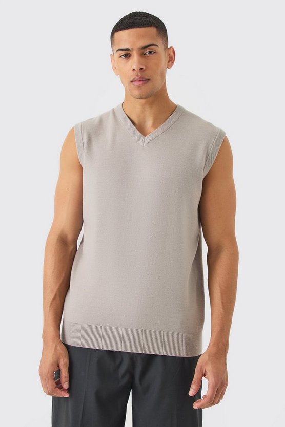 Strick-Pullover mit V-Ausschnitt