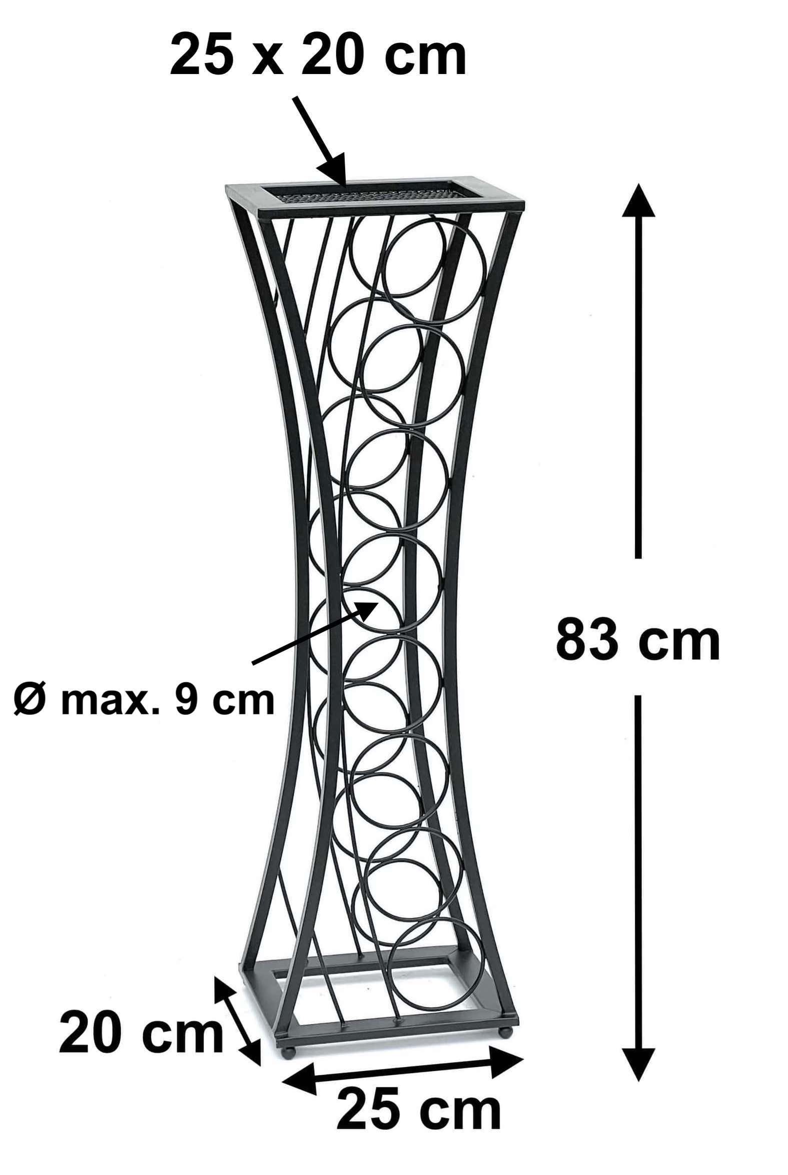 DanDiBo Weinregal Weinregal Metall Schwarz Stehend Mika 80 cm Flaschenregal Modern, Weinregal für 8 Flaschen