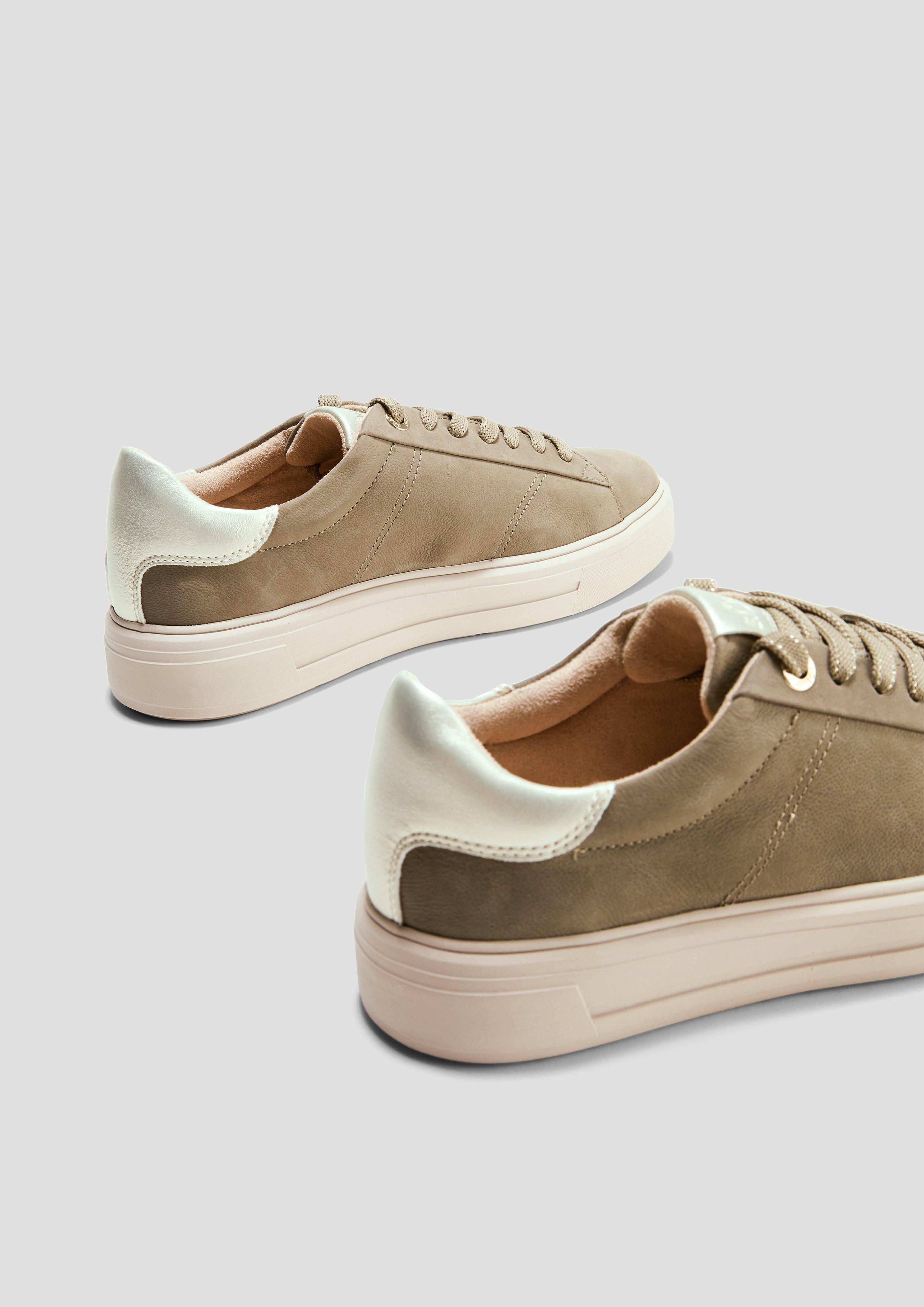 Sneaker aus Ledermix mit Metallic-Detail  6008248-701
