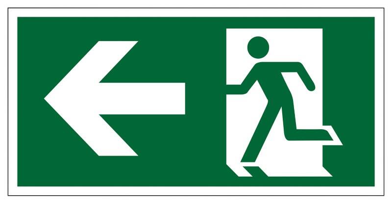 Seco Schild Ausgang links Zum Ankleben Kunststoff 20 x 60 cm