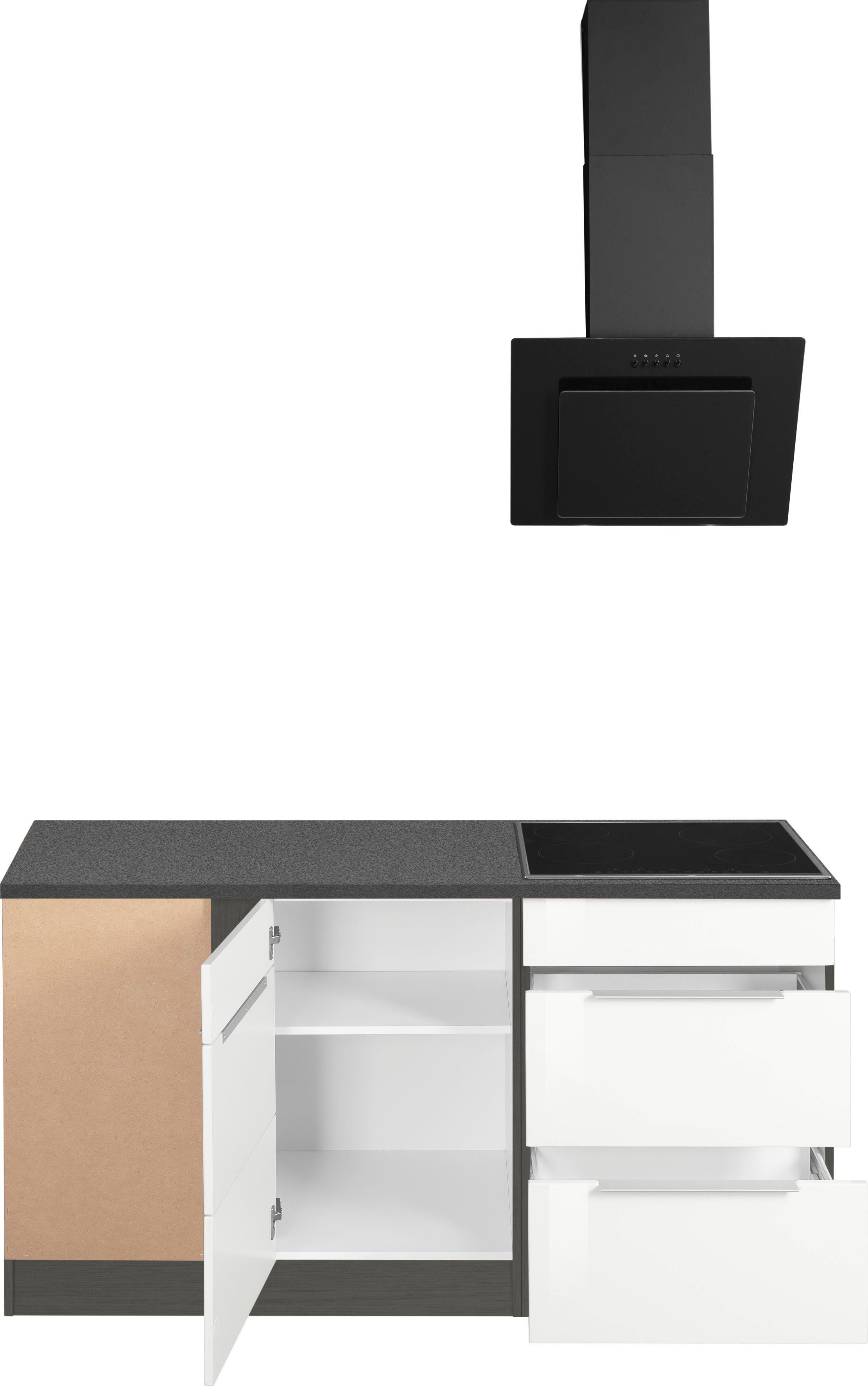 HELD MÖBEL Winkelküche Brindisi, mit E-Geräten, Stellbreite 230/170 cm