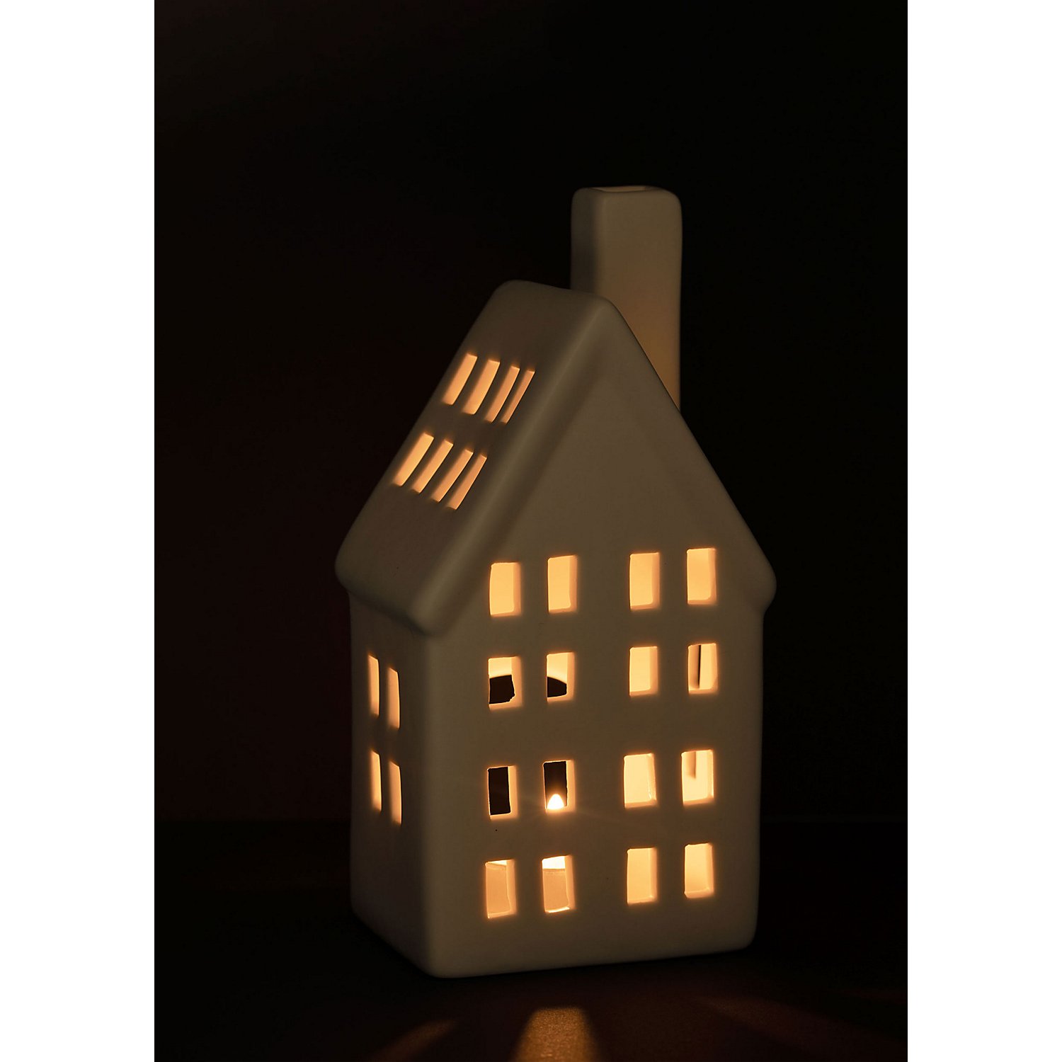 Haus aus Keramik, für Teelichter, 7,6 x 14,5 cm