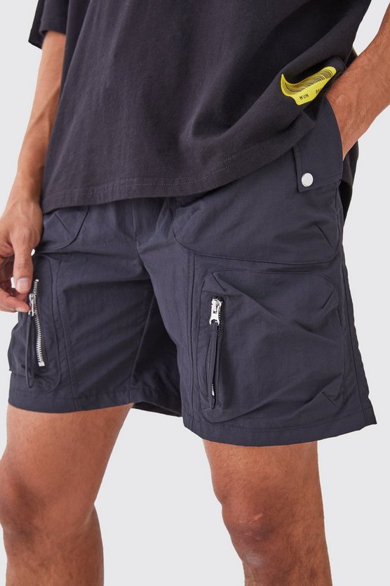 Elasticated Waist Relaxed Pocket Detail Shorts