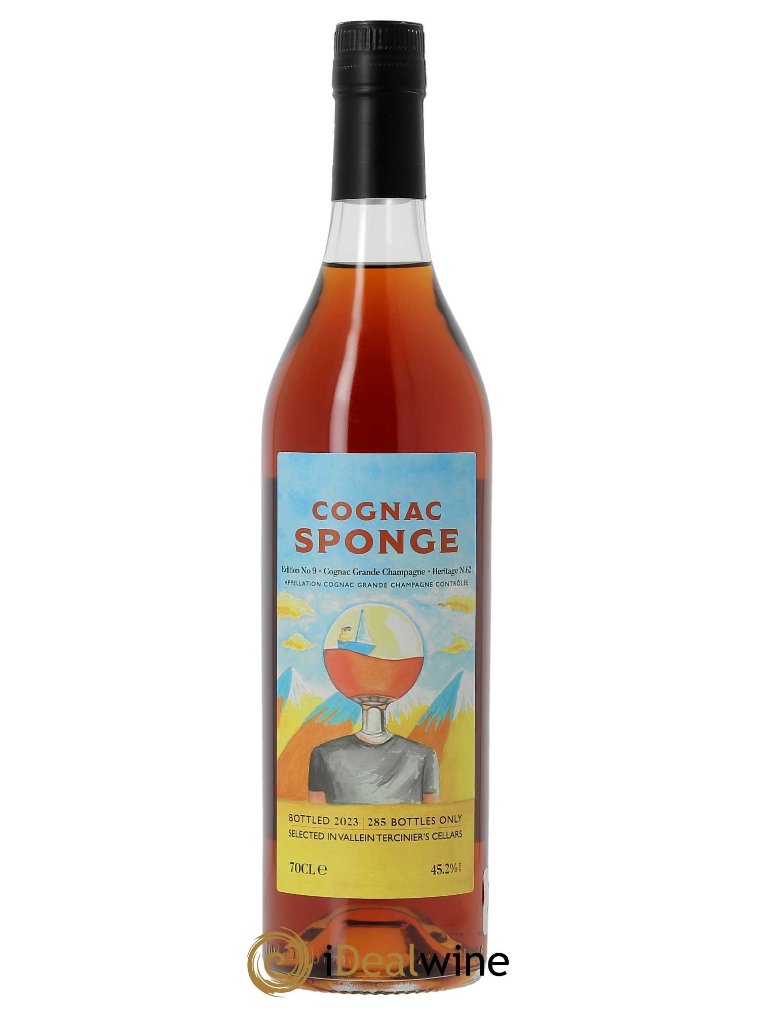 Cognac Grande Champagne Héritage N.62 Edition No 9 Cognac Sponge D.D. (70cl)  - Lot de 1 Bouteille