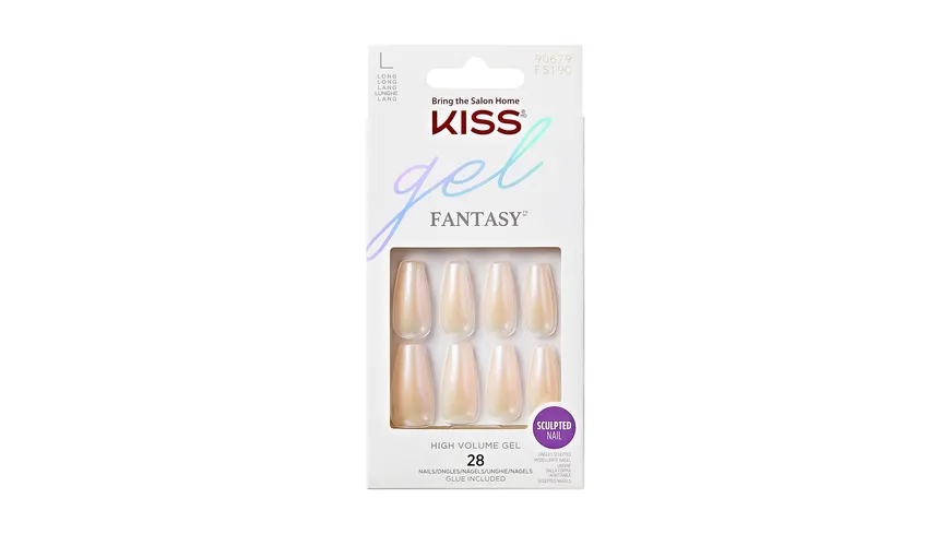 KISS Gel Sculpted Nails FS19C - transparent, gold
