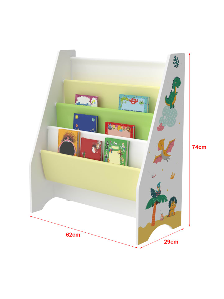 en.casa Kinderregal Fisterra in Gelb Grün (H)74cm (B)62cm (T)29cm günstig kaufen onesize