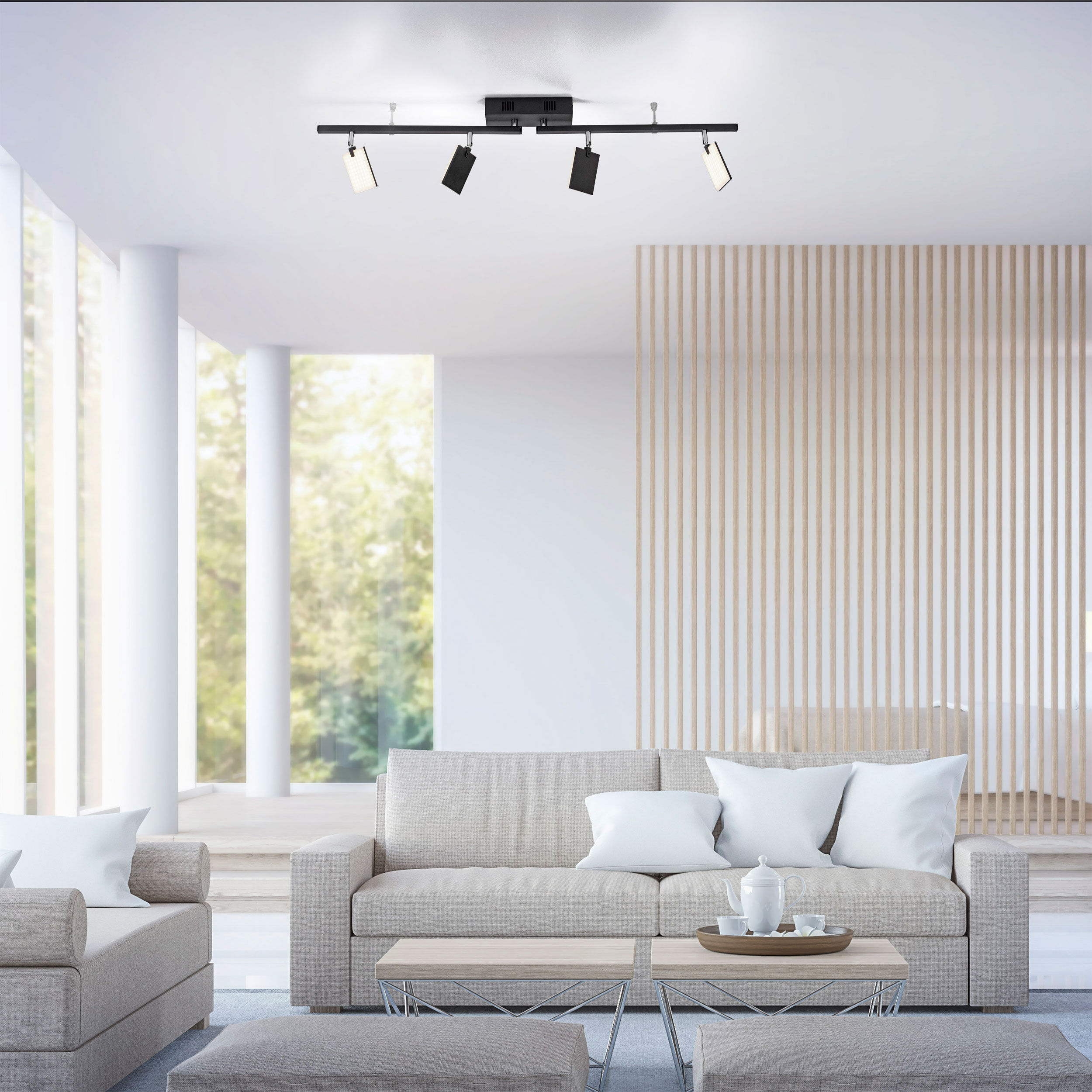 PURELED-Deckenleuchte 4flg