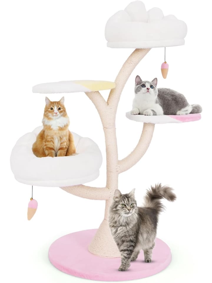 COSTWAY Katzenbaum Cloud-Stil in Rosa günstig kaufen onesize