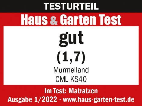 Kaltschaummatratze CML KS40, Murmelland, 18 cm hoch, Test Haus&Garten, Note: 