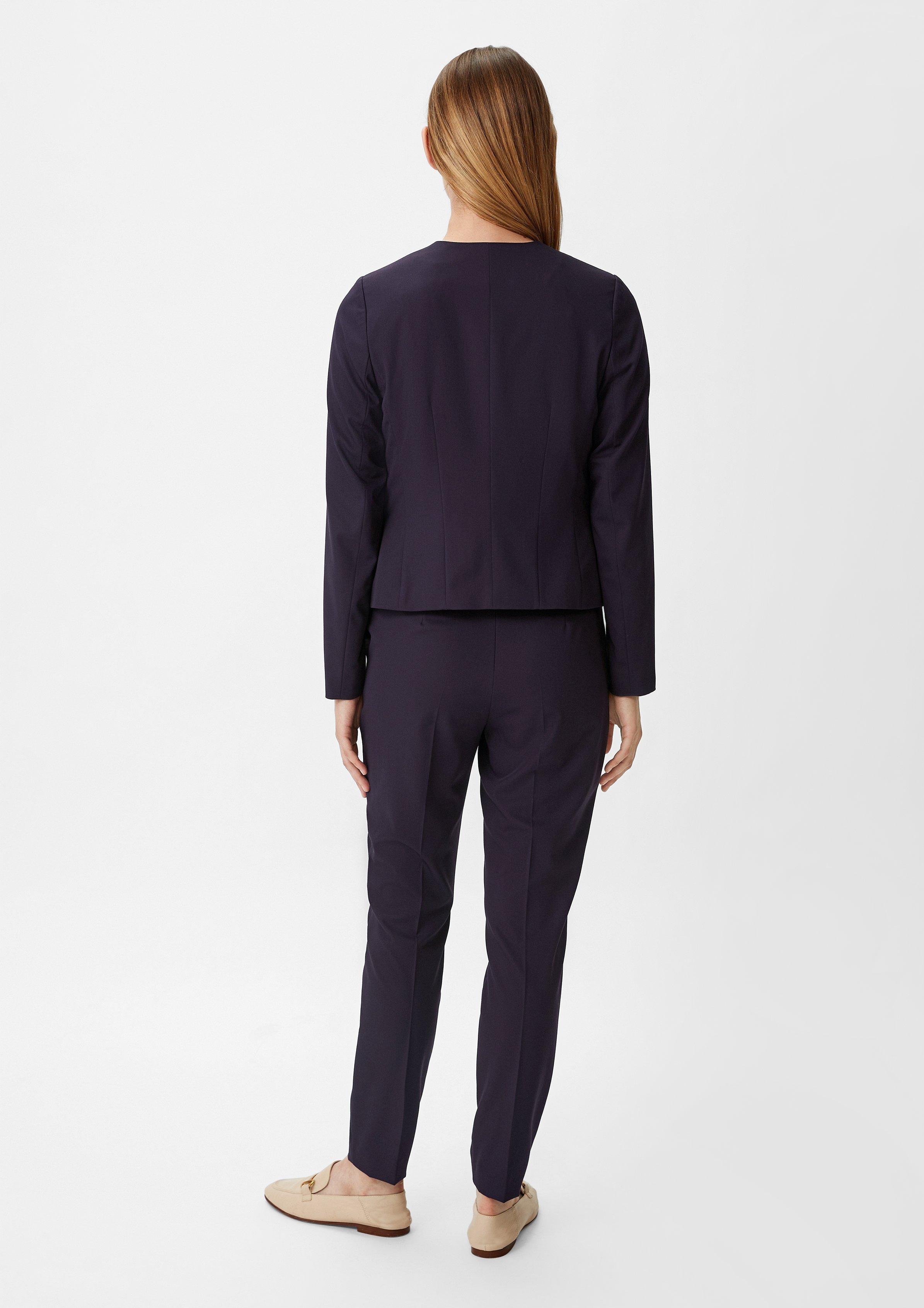 Blazer aus Viskosemix - aubergine