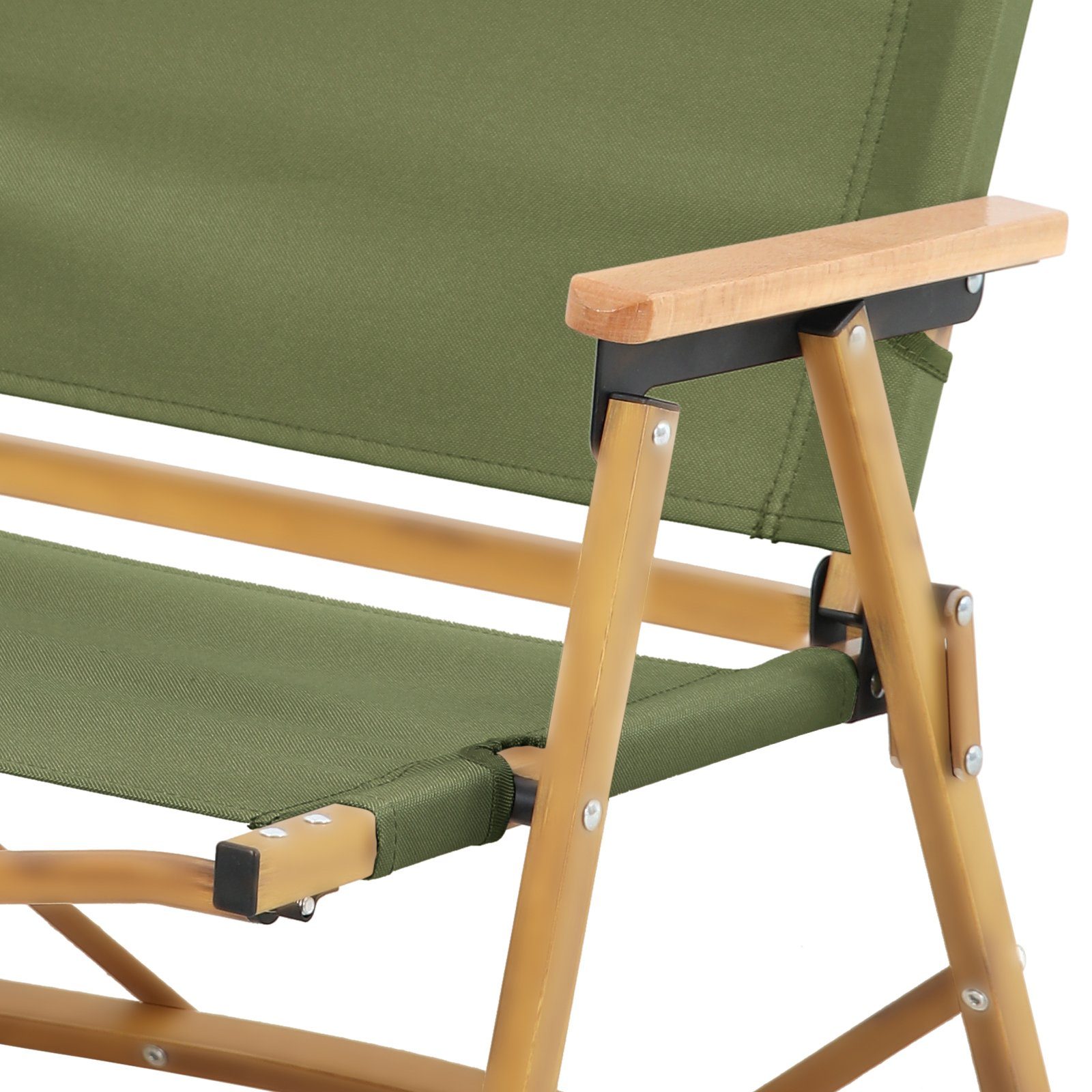 JAWINIO Campingstuhl, Outdoor, faltbar, mit Armlehnen, Faltstuhl, Dunkelgrün