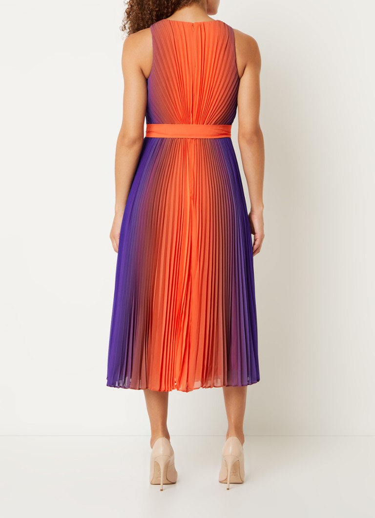 Vestido midi plisado con estampado tie-dye degradado Simara de Phase Eight