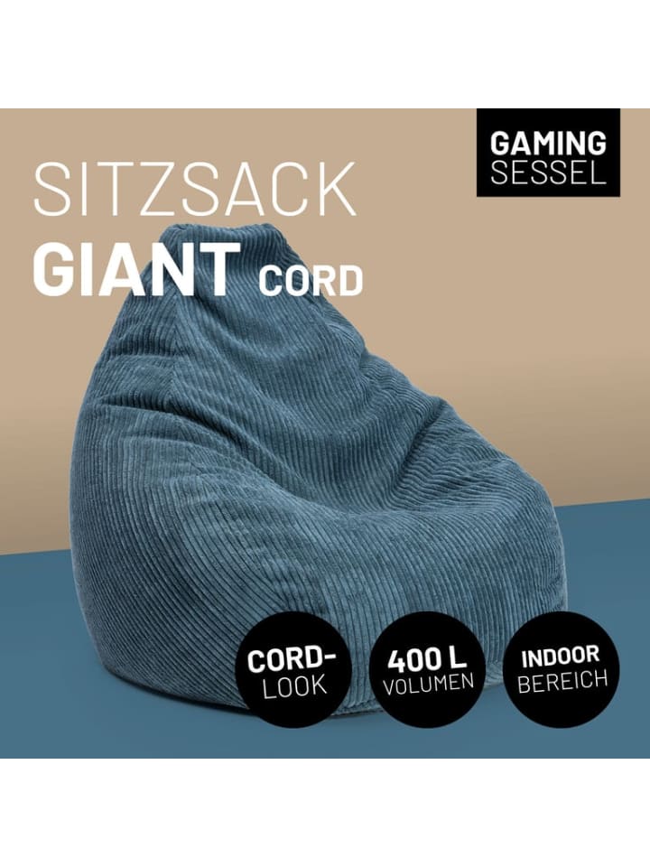 Lumaland LUMALAND Sitzsack GIANT aus der Cord-Reihe, 135 x 100 cm - Bezug soft & waschbar günstig kaufen onesize