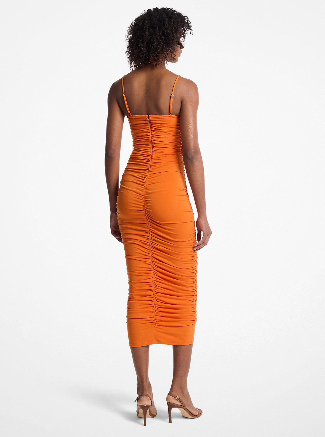 Ruched Stretch Matt Jersey Dress - LORANGE