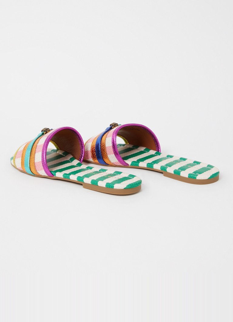 Papuci Kurt Geiger Southbank din piele cu finisaj metalic