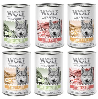 Wolf of Wilderness Adult 6 x 400 g - Mit viel frischem Geflügel