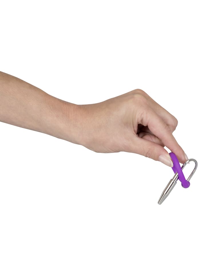Penisplug Dilator with a silicone glans ring in lila günstig kaufen 6.5 cm