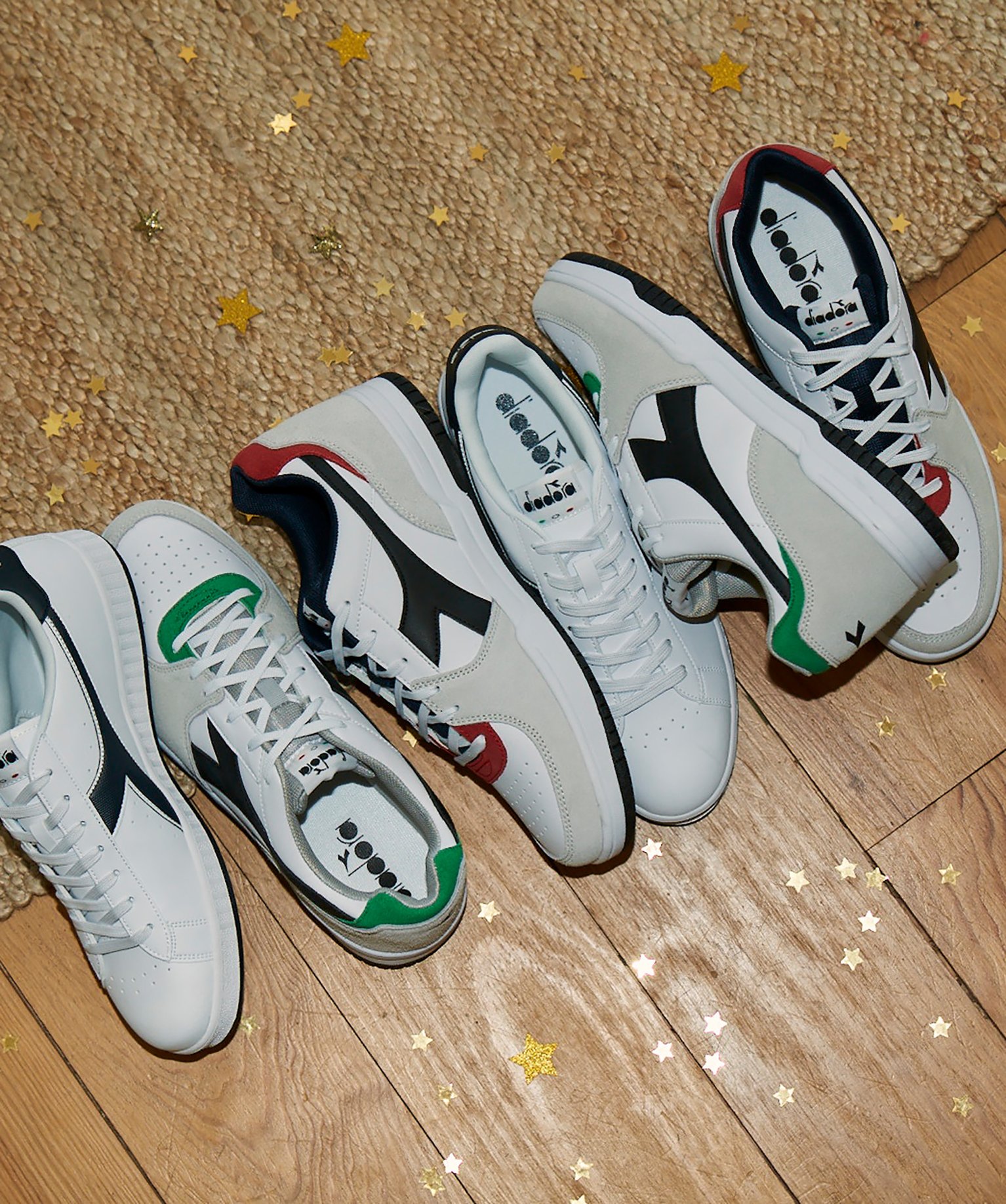 Baskets homme bicolores à lacets – Diadora Game blanc | GEMO