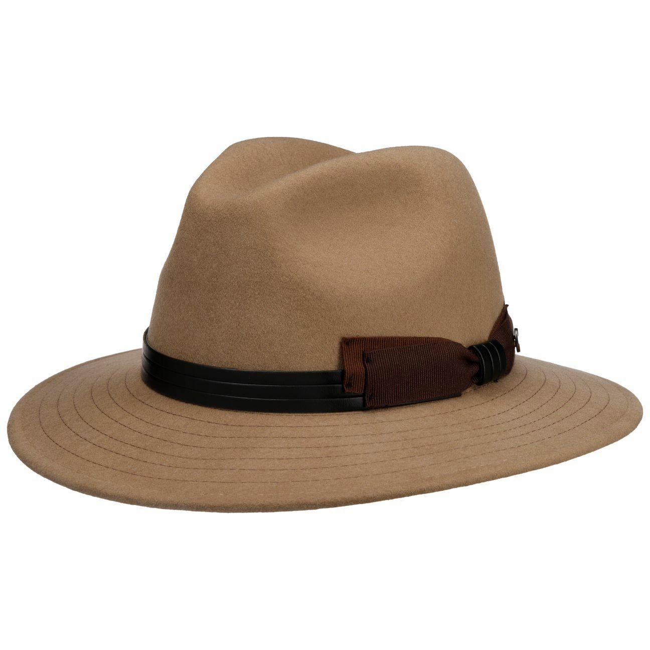 Lierys Filzhut (1-St) Travellerhut mit Lederband, Made in Italy