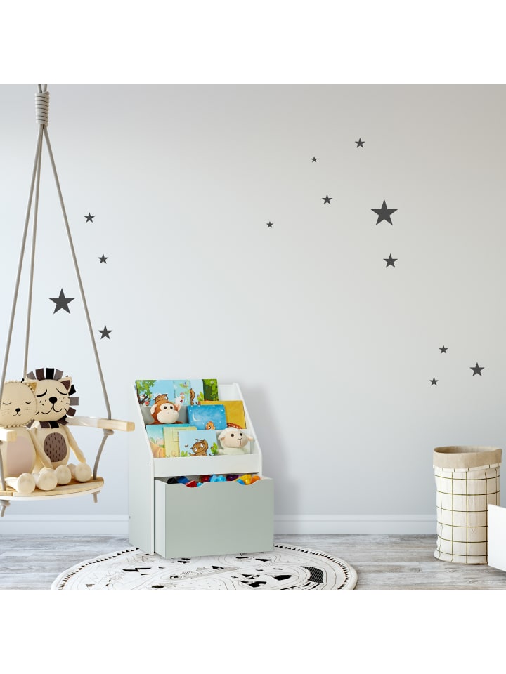 relaxdays Kinderregal in Weiß/ Grau - (B)50,5 x (H)70 x (T)28 cm günstig kaufen onesize