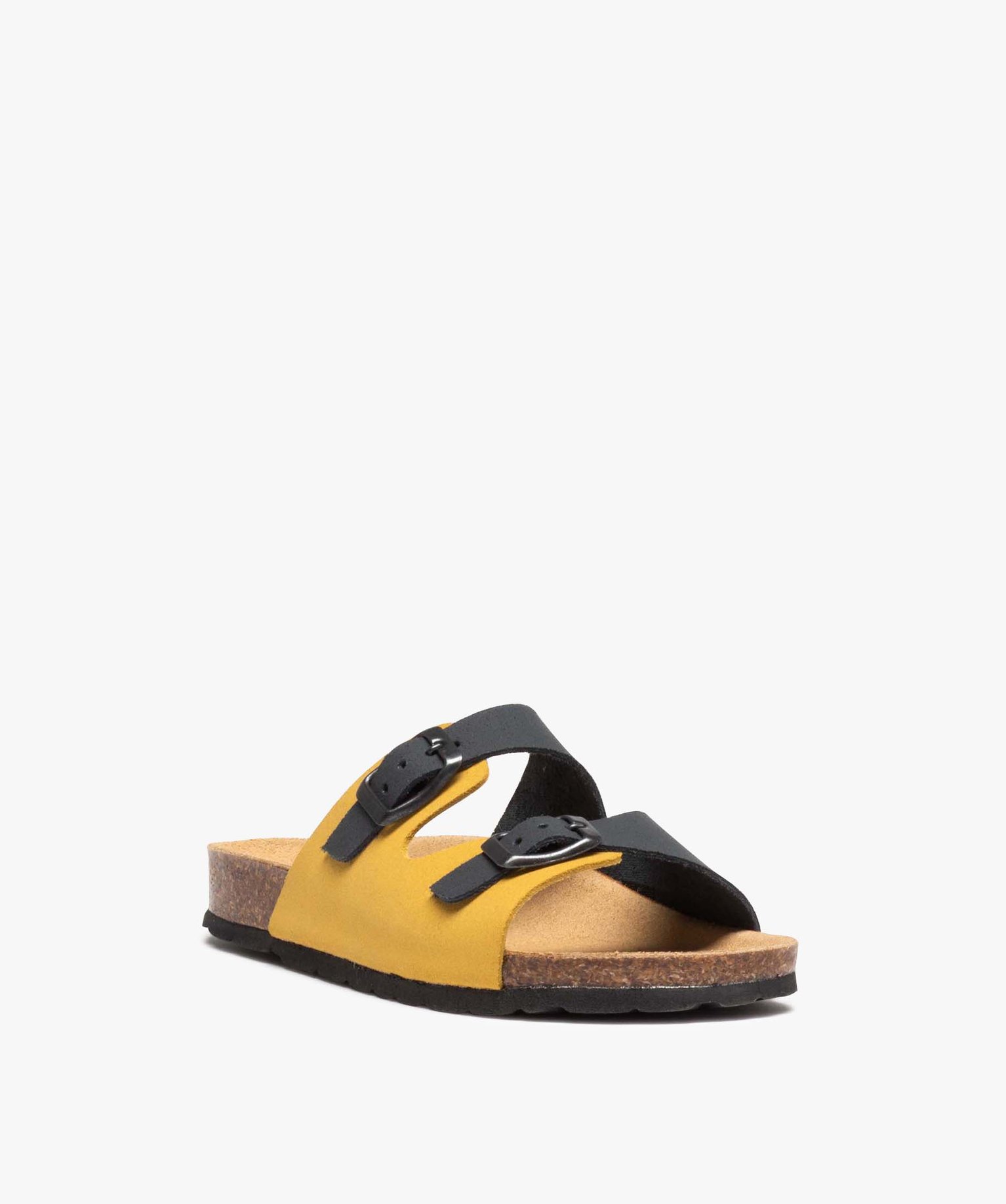 Mules Garçon bicolores en cuir suédine à double bride aju... marine | GEMO