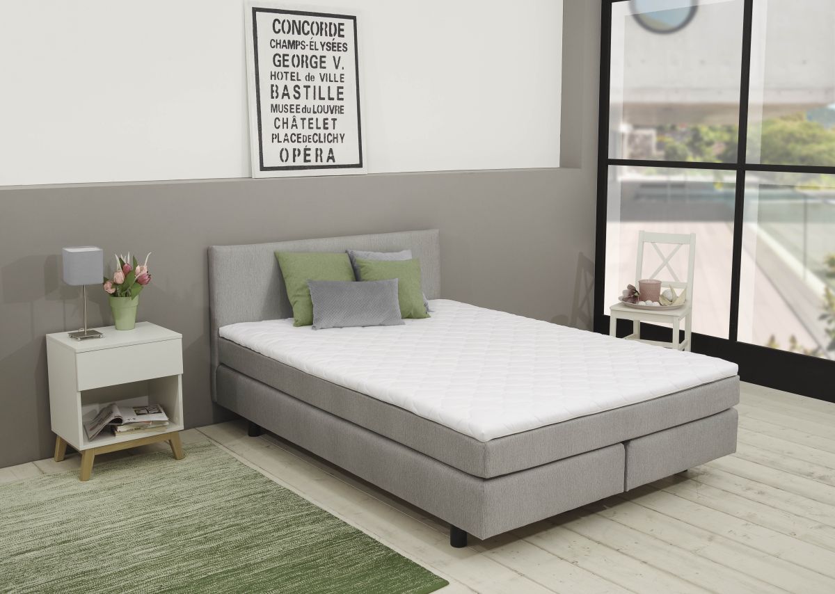 Sun Garden Boxspringbett Brandon Graubraun 140 x 200 cm