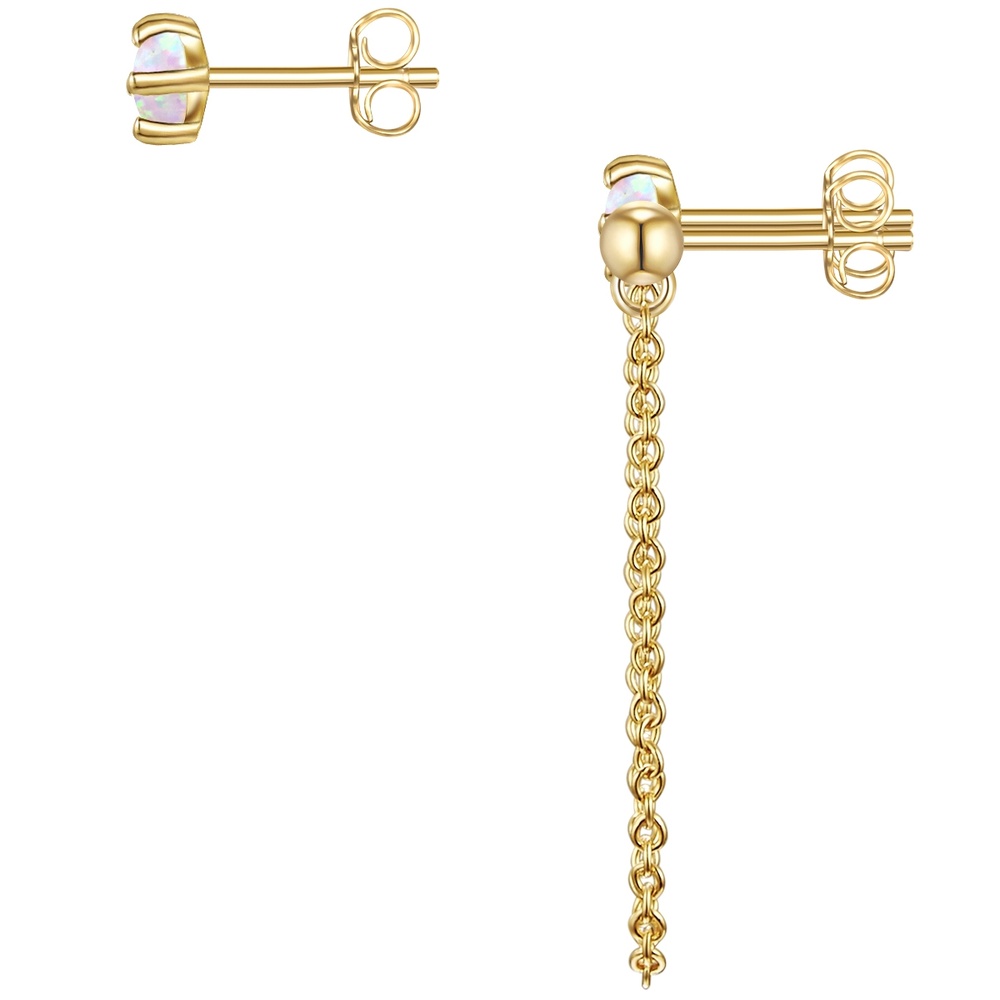 Glanzstücke München Puces d'oreilles en argent Argent sterling Opale (synth.) en Or jaune Boucles d'oreilles