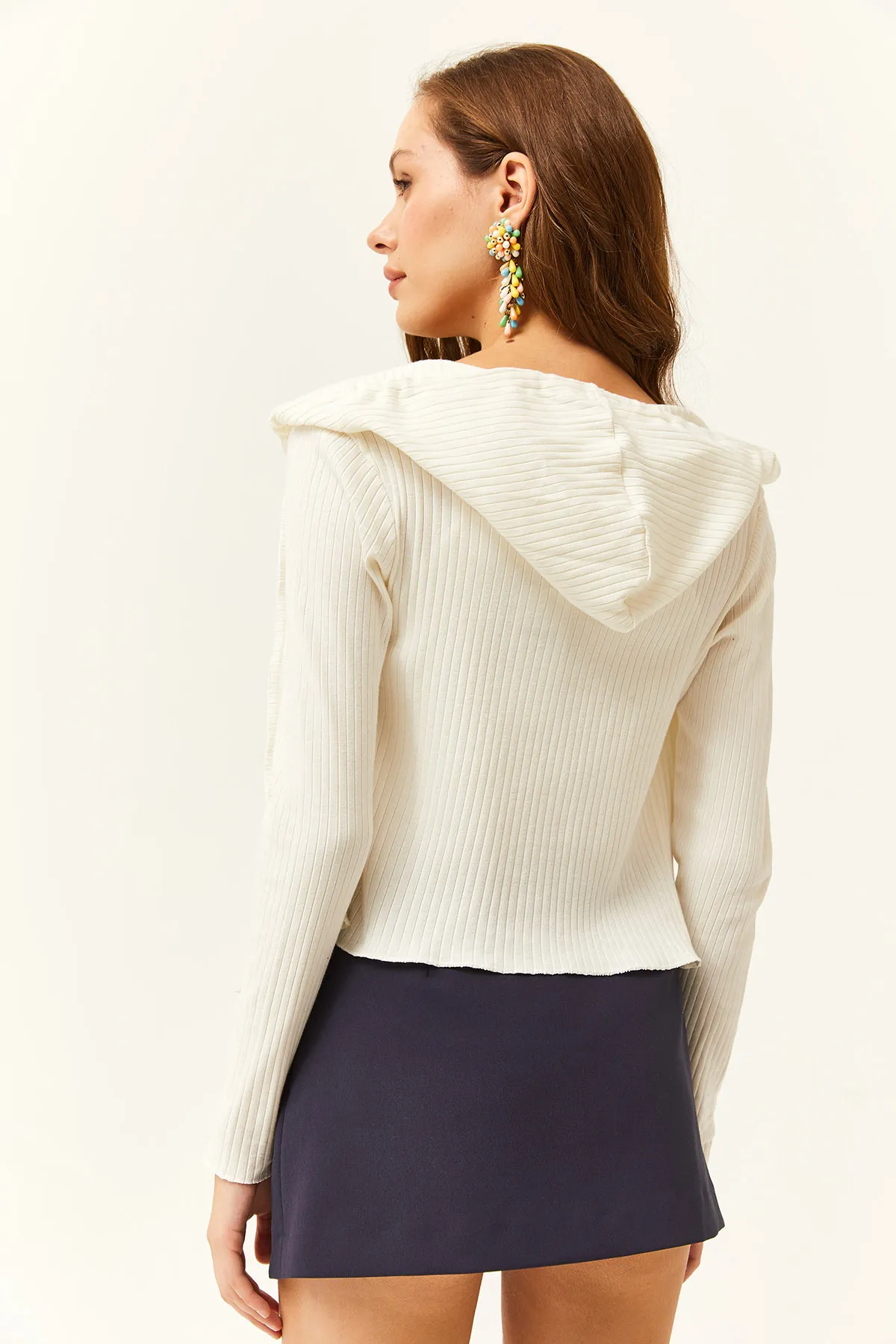 Olalook  Ecrufarbenes Top und Cardigan-Innenteil für Damen, 2-teiliges Set
