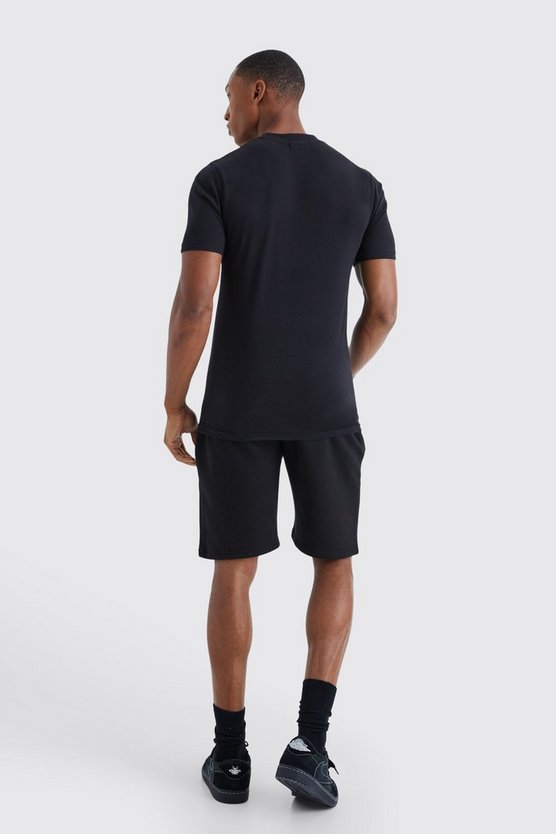 Mittellange Slim-Fit Jersey-Shorts