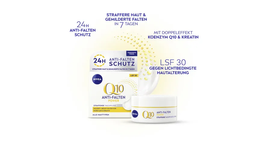 NIVEA Q10 Anti-Falten Power Straffende Tagespflege LSF30 50 ml