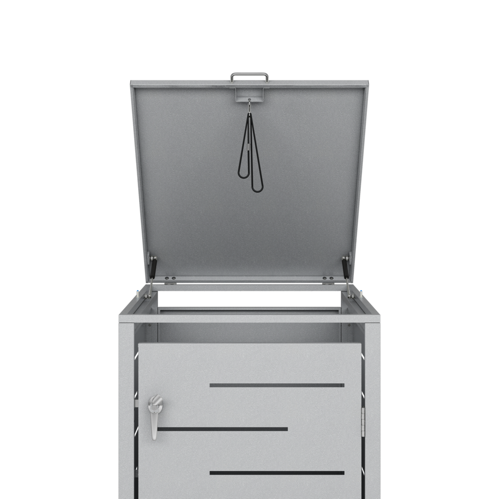 HC Garten & Freizeit Mülltonnenbox 240 Liter silber