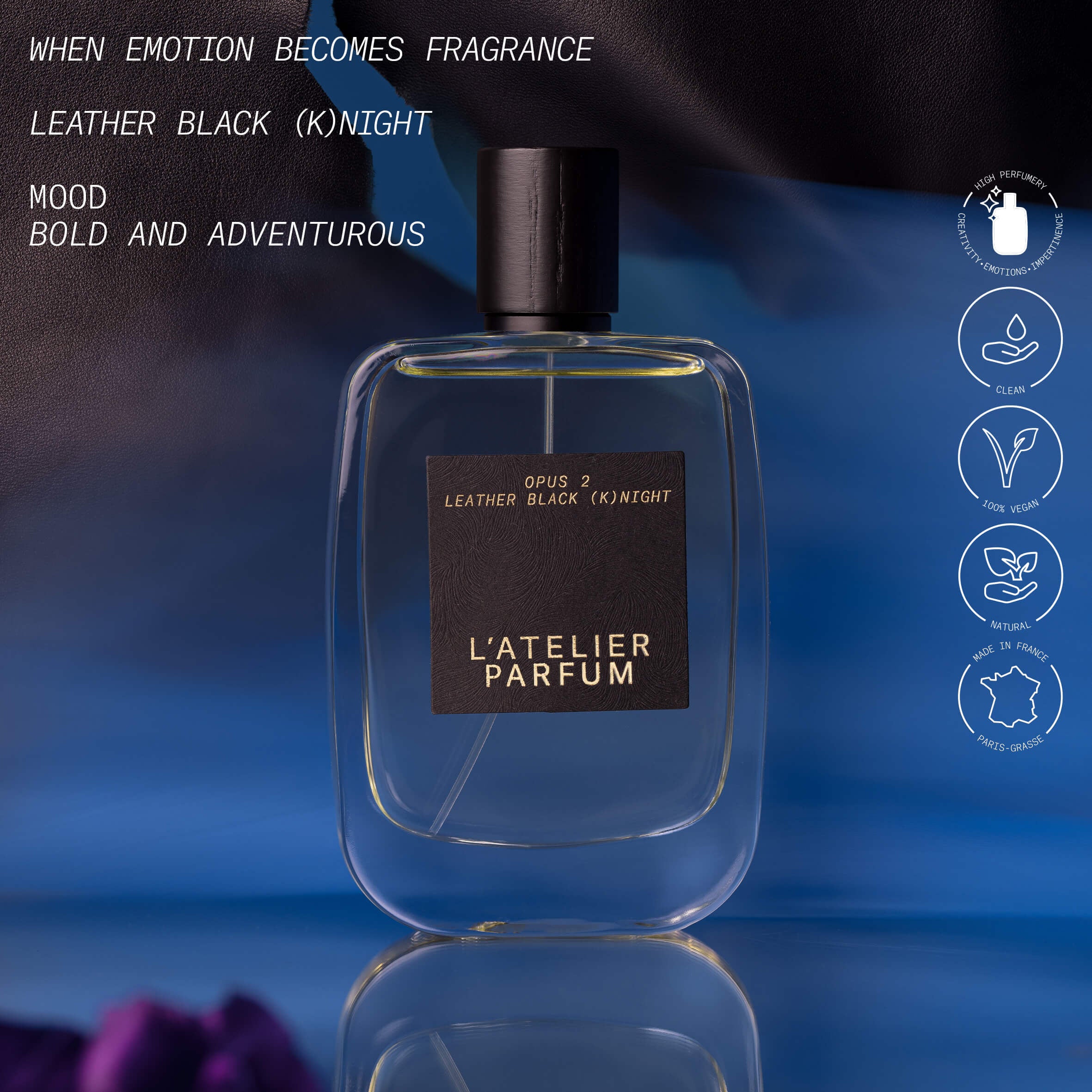 Opus 2 - Sensorial Illusion Leather Black (K)night - Eau de Parfum, Eau de Parfum Unisex