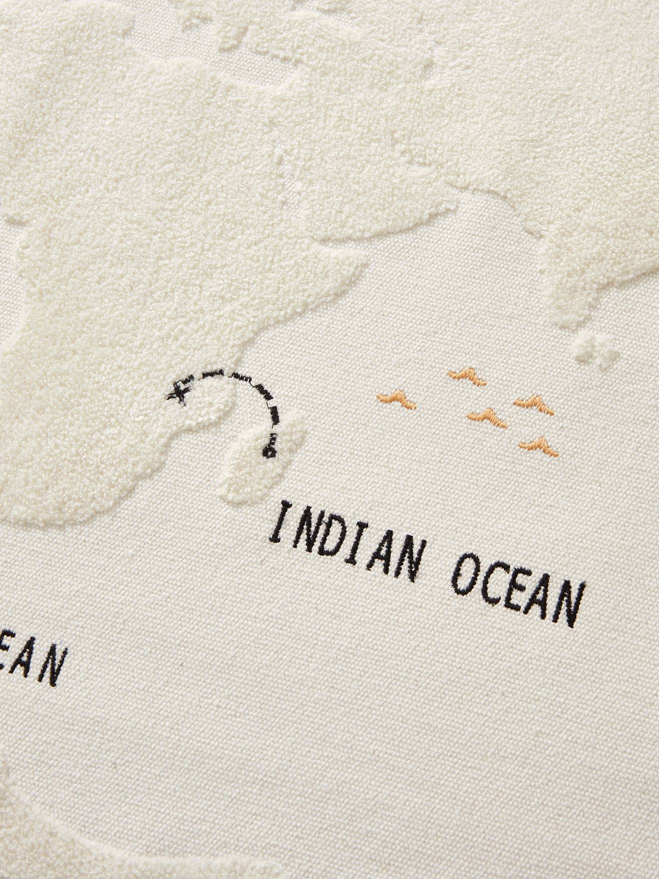Carte du Monde mappemonde murale tissu écru