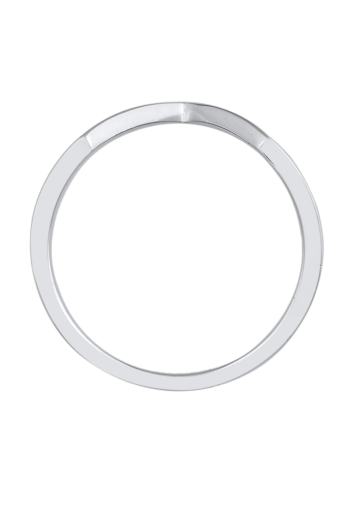 Anello Elli PREMIUM da donna a forma di V con motivo geometrico, in argento sterling 925 rodiato.