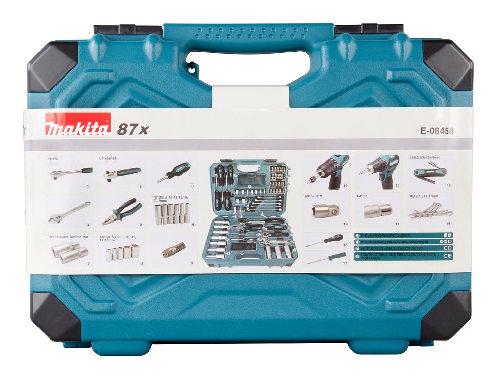 Makita Tillbehör E-08458 Handverktygssats 87 delar