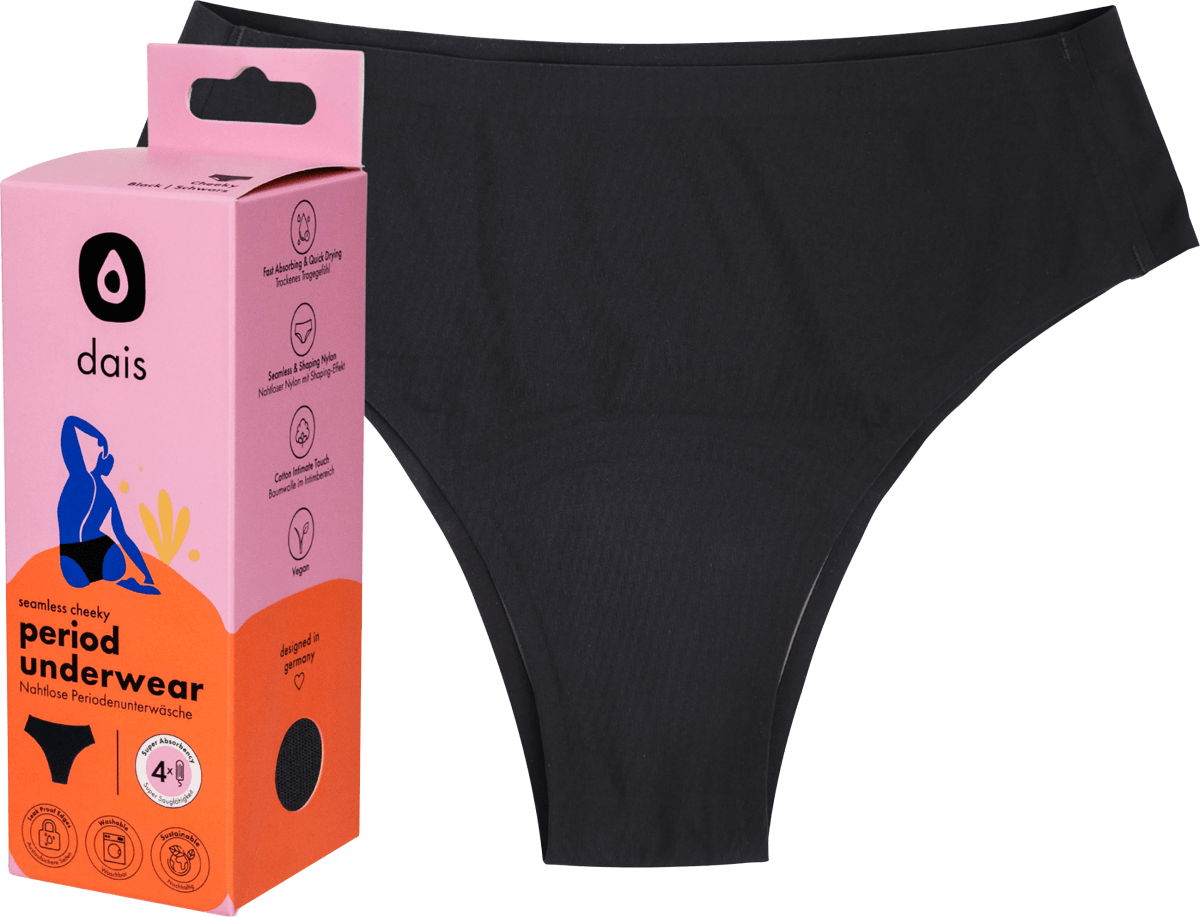 Periodenunterwäsche Slip Cheeky schwarz Gr. M, 1 St