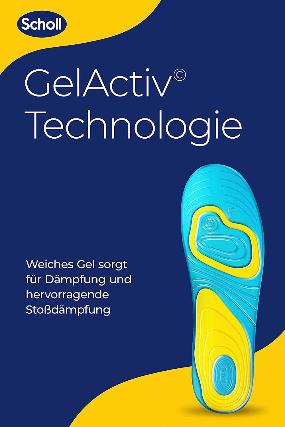 Scholl Einlegesohlen GelActiv Everyday Männer, Für Freizeitschuhe - Verbesserter Komfort durch doppelte Polsterung