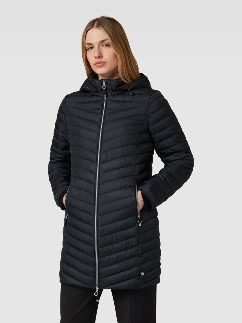 Steppjacke mit Kapuze in schwarz