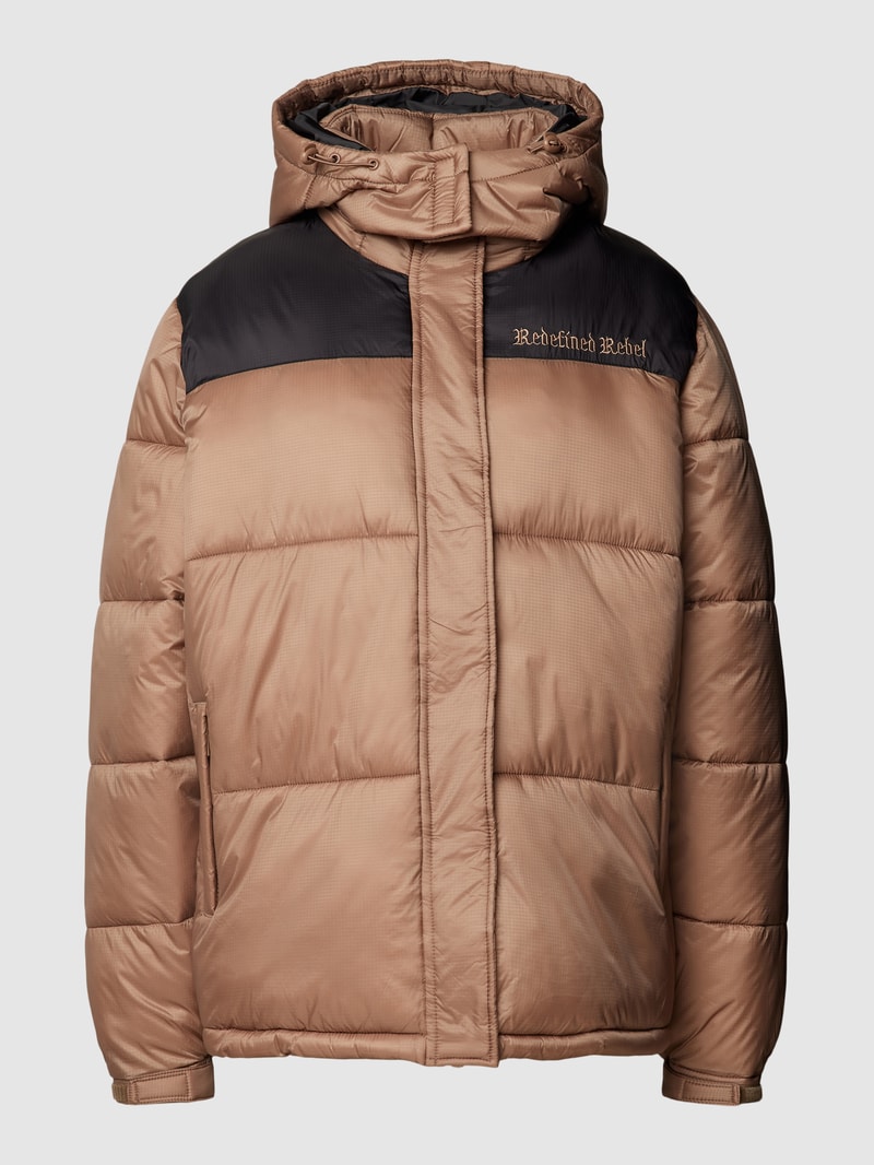 Steppjacke mit Label-Schriftzug Modell 'DACE' in beige