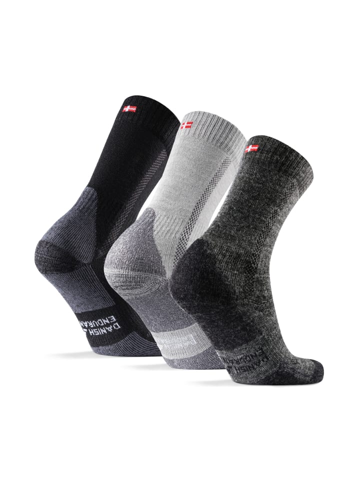 DANISH ENDURANCE Socken Hiking Classic in black/light grey/dark grey günstig kaufen
