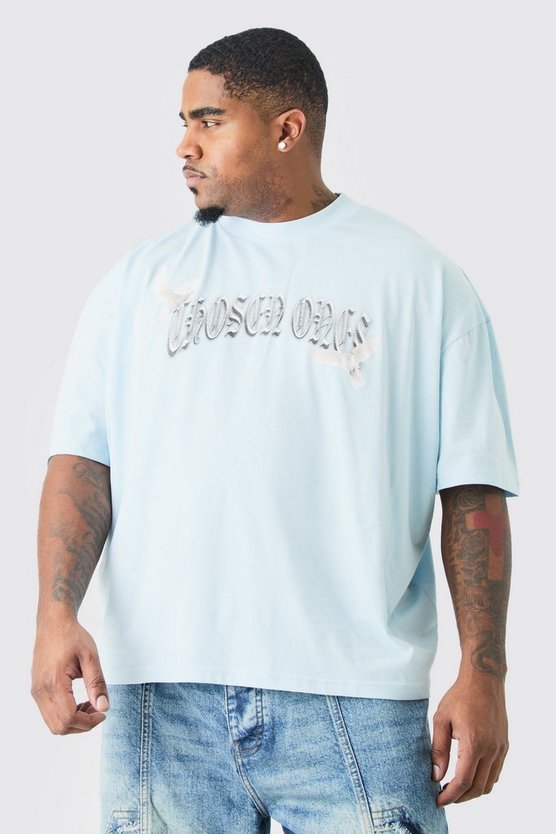 Plus kastiges Oversize T-Shirt mit Print