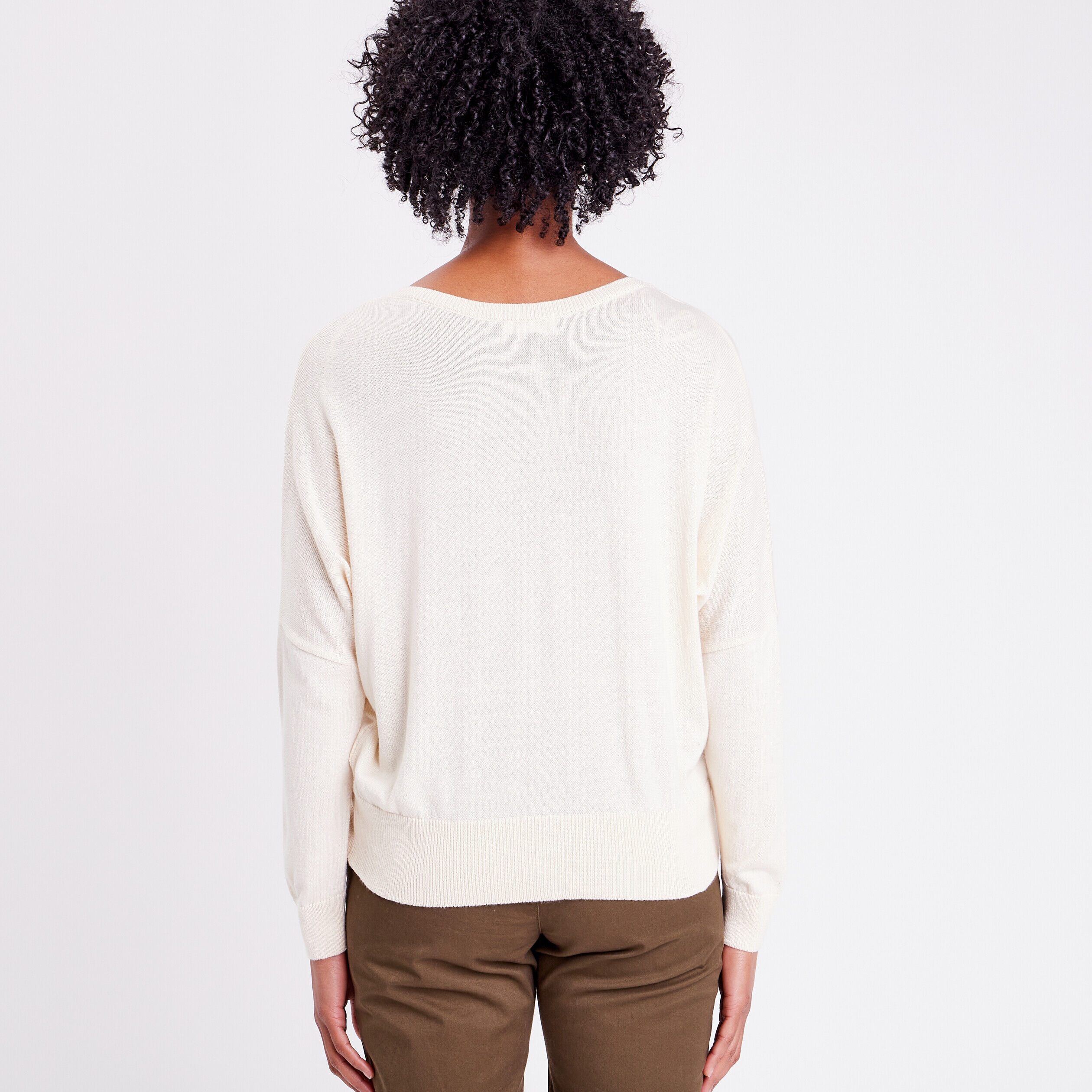 Gilet manches longues ample ecru femme | Cache Cache