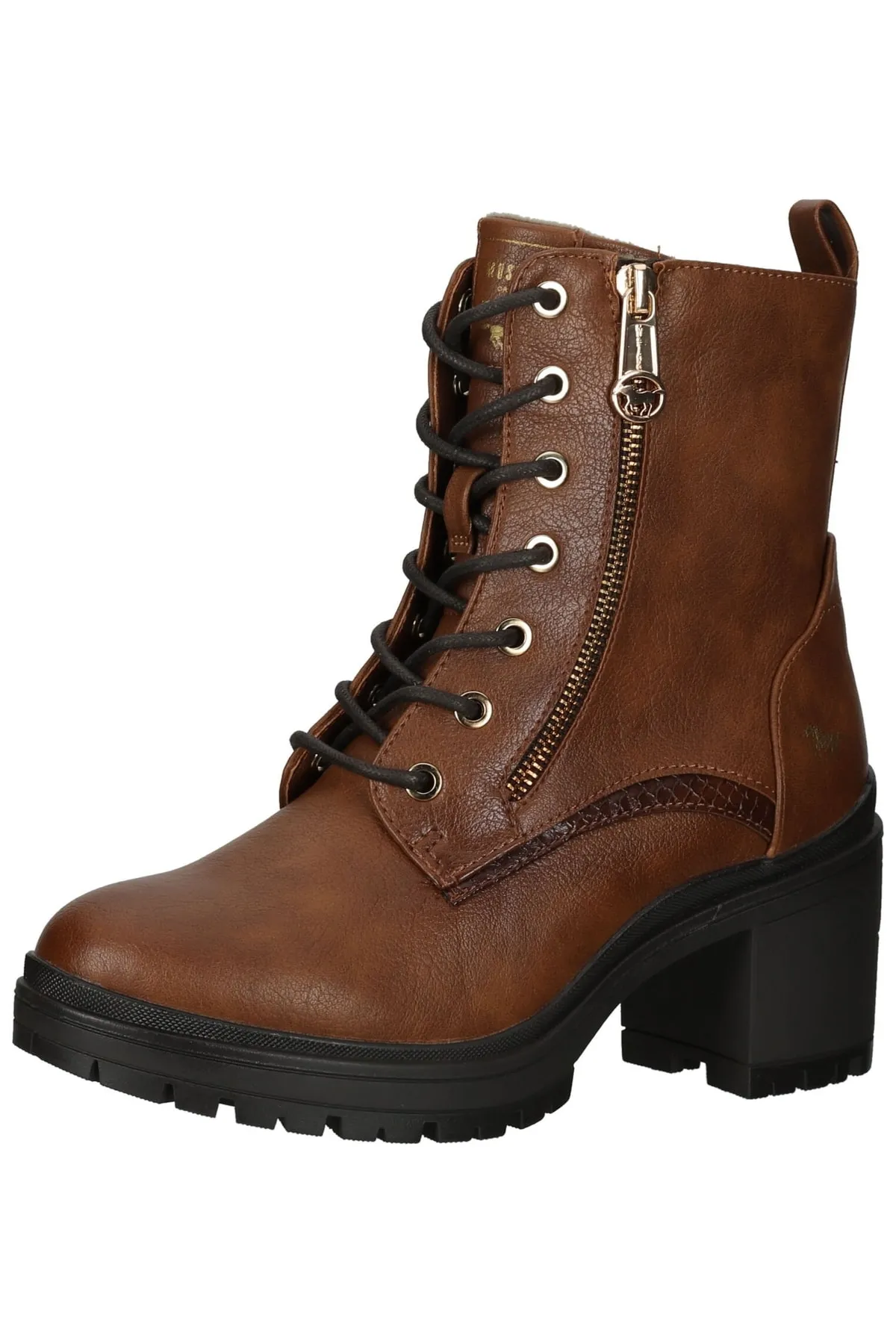 Mustang  Stiefelette - Braun - Blockabsatz
