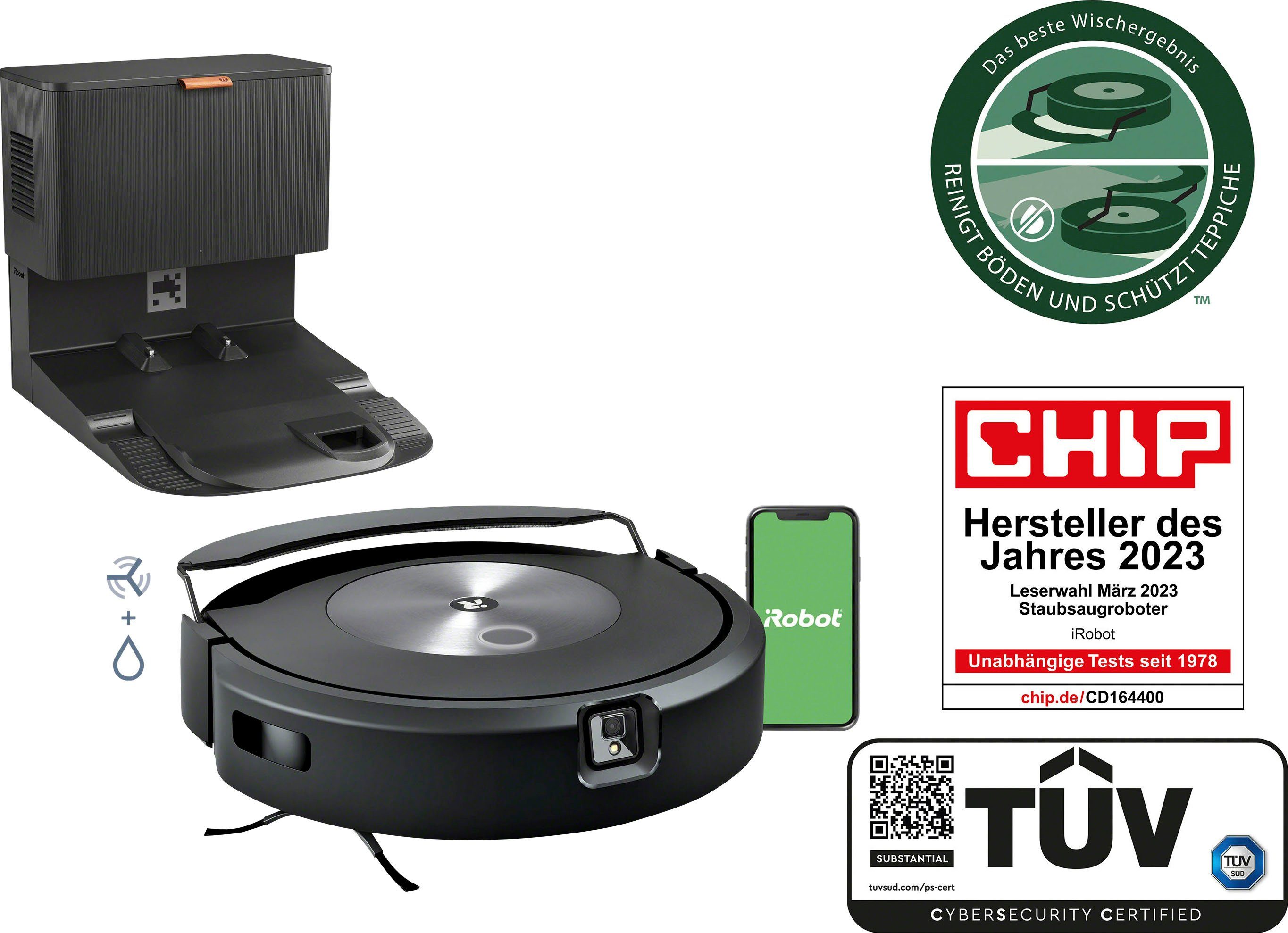 iRobot Saugroboter Roomba Combo j7+ (c755840) mit autom. Absaugstation, Saug- und Wischroboter