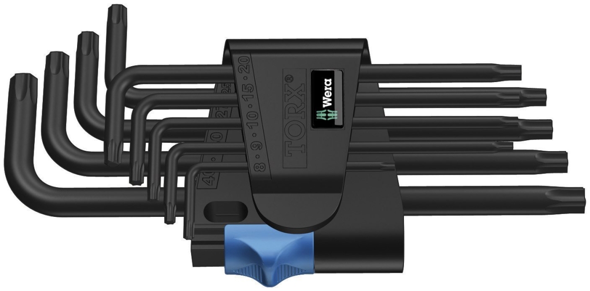 Wera 05024244001 967 L/9 TORX HF unbrakonøkkelsett med holdefunksjon, BlackLaser, 9 deler