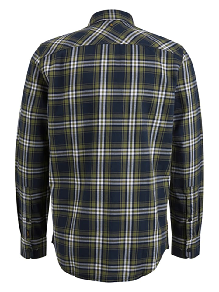 PME Legend Hemd - Regular fit - in Dunkelblau/ Khaki günstig kaufen
