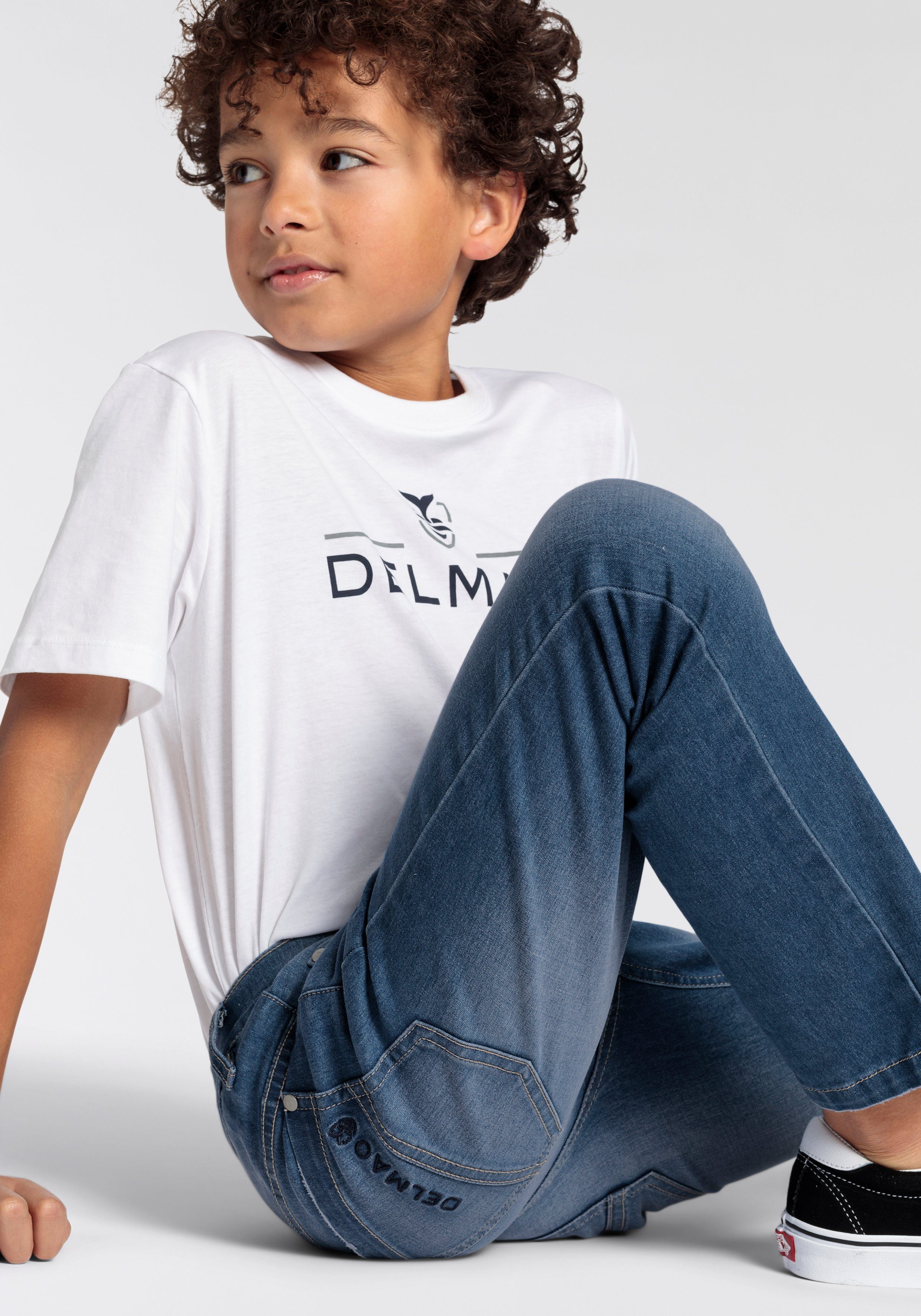 DELMAO Sweatjeans für Jungen, im bequemen Sweatdenim